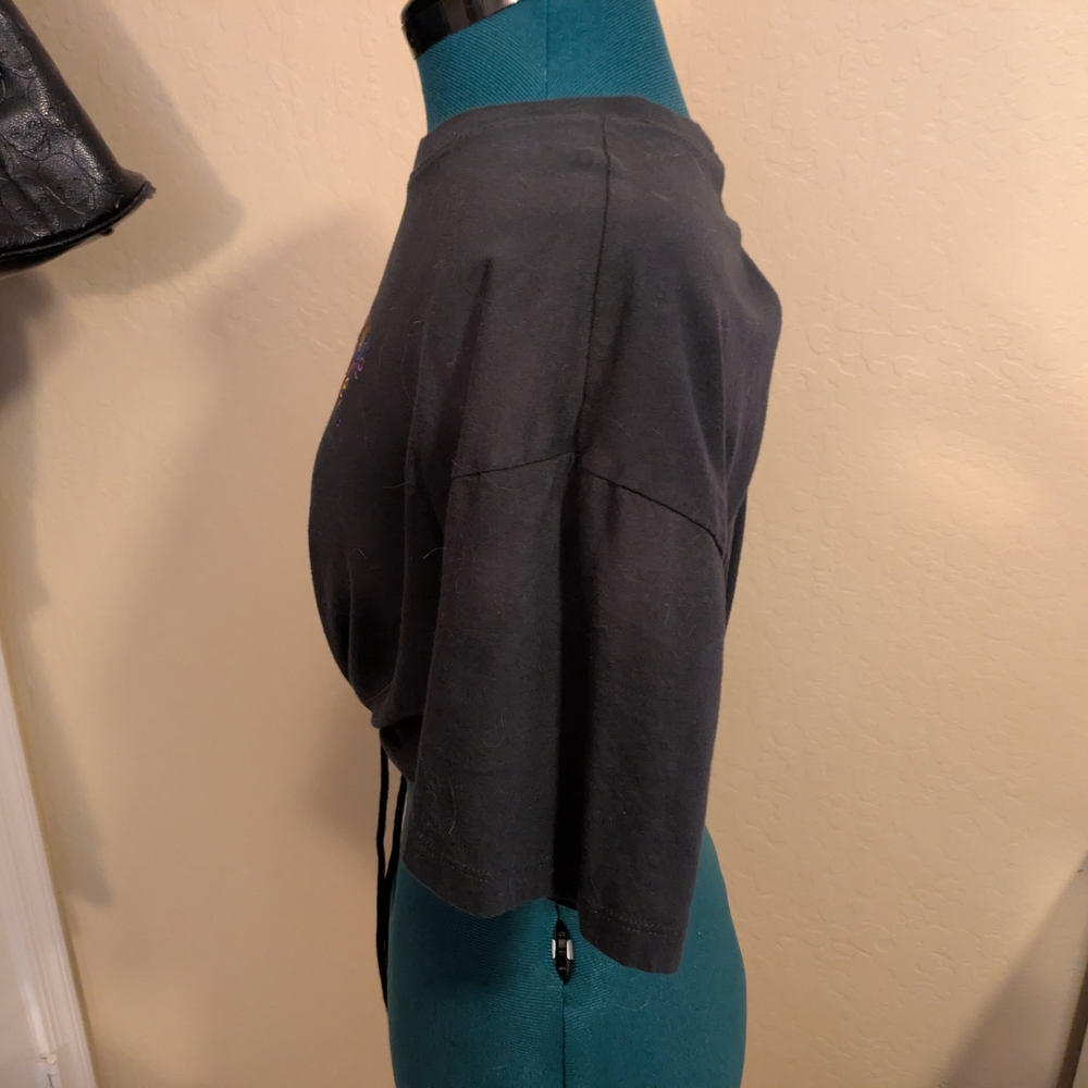 Black Crop Top With Drawstring M - Picture 3 of 3